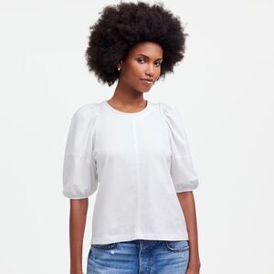 Madewell Puff-Sleeve Tee Size XXS in Eyelet White NWT